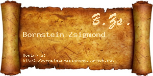 Bornstein Zsigmond névjegykártya